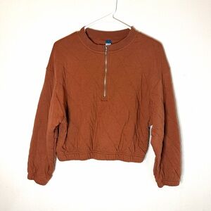 Old Navy Copper Quilted Zip Pullover